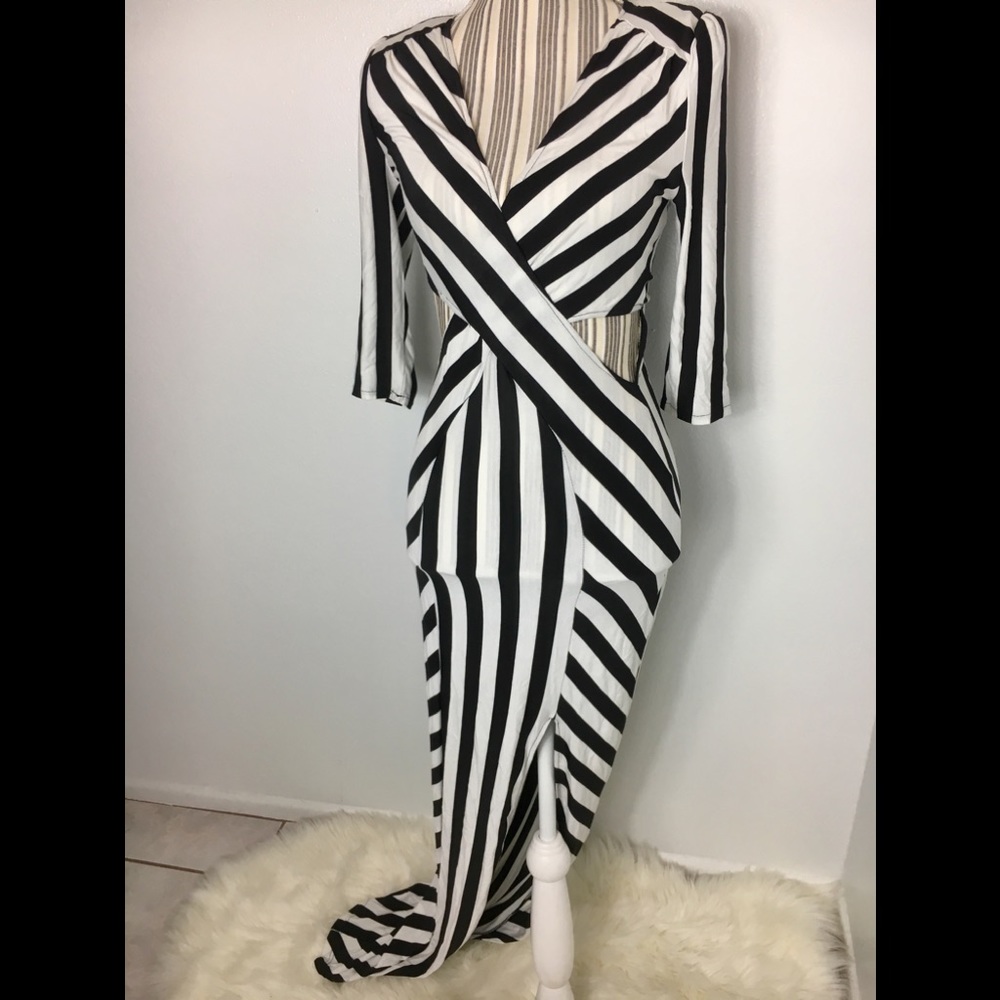 Striped Cut Out Dress Small